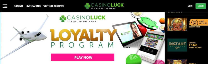 casinoluck homepage offers gambling games, ilk depozit bonusu və yeni oyunçular üçün kampaniyalar-loqosu