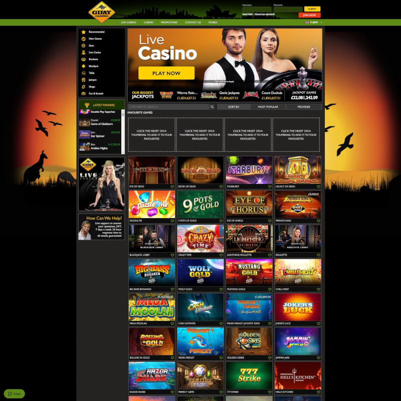 GDay Casino screenshot 1