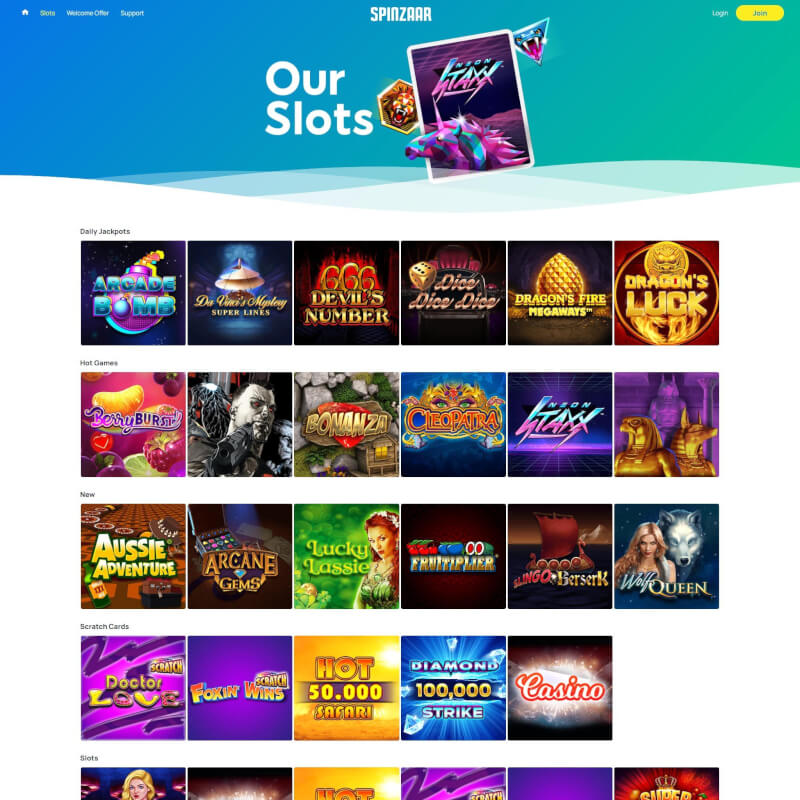 Spinzaar Casino screenshot 2