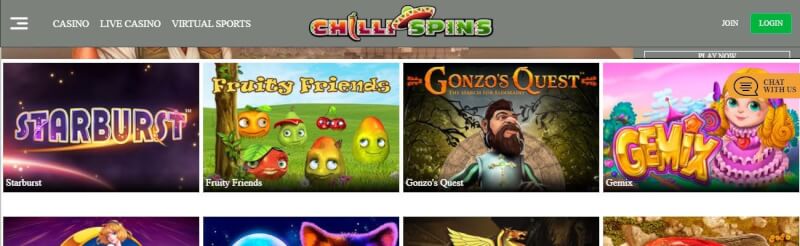 chilli spins casino website provides gambling games, ilk depozit bonusu və yeni oyunçular üçün promosyonlar-loqosu