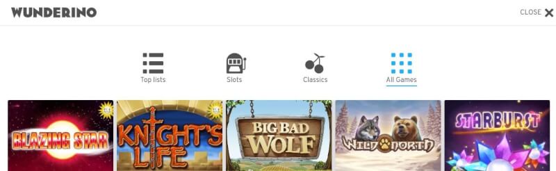 wunderino website provides promotions, casino games and registration-logo