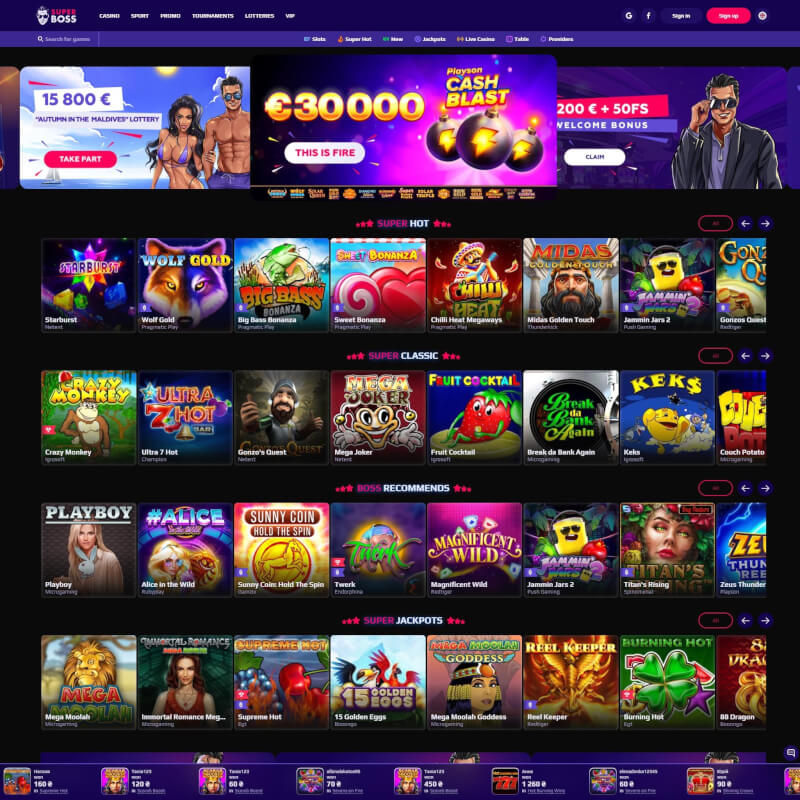 SuperBoss Casino screenshot 1
