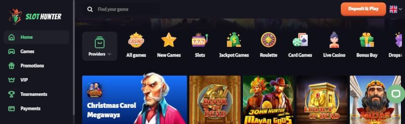 slothunter lobby provides gambling games, campaigns, vip players, casino tournaments and repayment options-logo