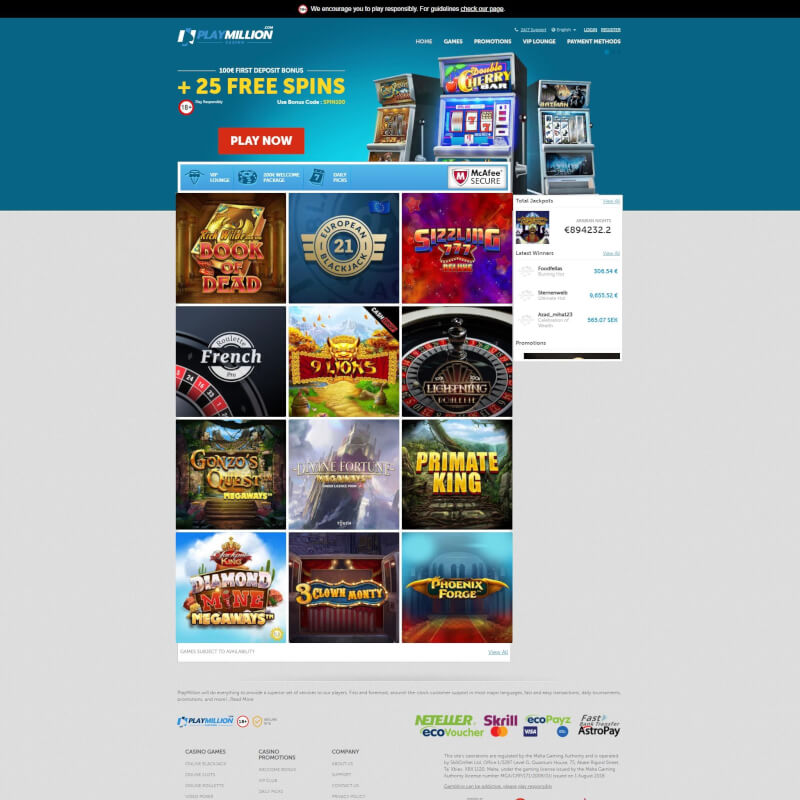 Playmillion screenshot 1