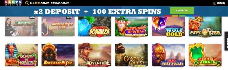slotsmillion homepage provides casino games, ilk depozit əlavəsi və yeni oyunçular üçün promosyonlar-loqosu