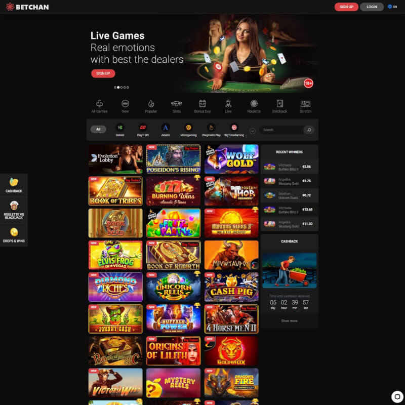 Betchan Casino screenshot 1
