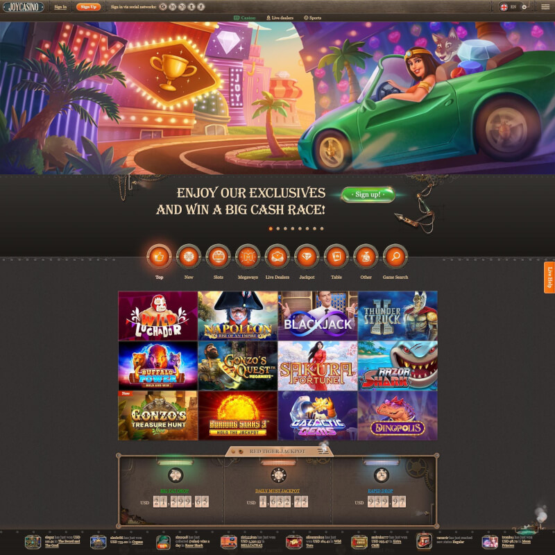 Joy Casino screenshot 1
