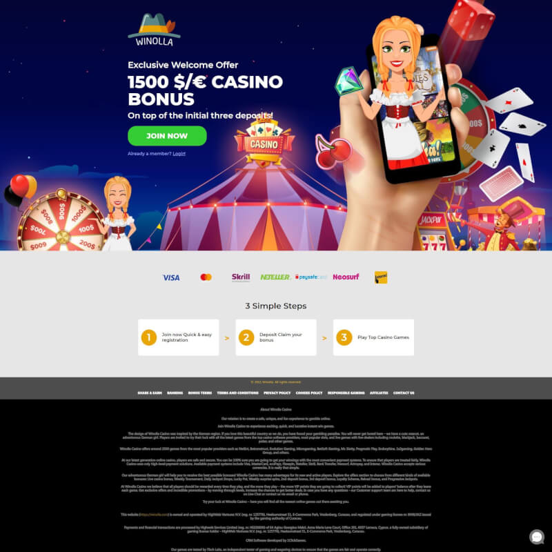 Winolla Casino screenshot 1