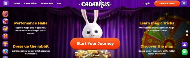 cadabrus casino homepage provides casino games and offers for new players-logo