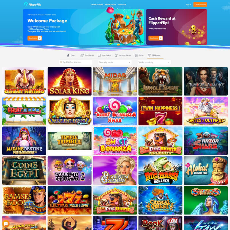 FlipperFlip Casino screenshot 1