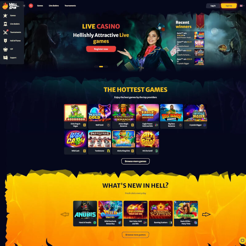 HellSpin Casino screenshot 1