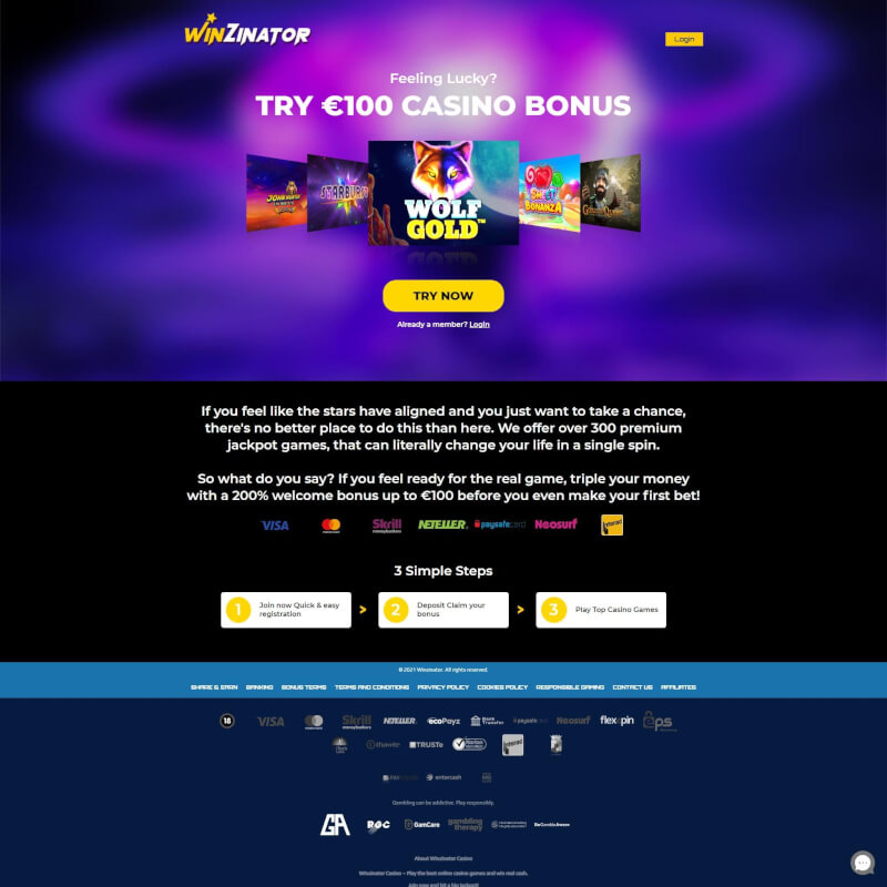 Winzinator Casino screenshot 1