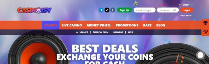 casinoisy website provides casino games, ilk depozit bonusu və yeni oyunçular üçün promosyonlar-loqosu