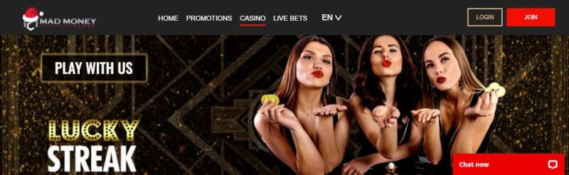 mad money casino lobby offers promotions, casino and real time bets-logo