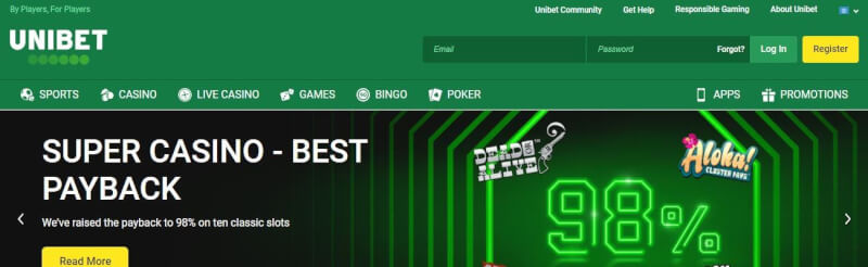 for ultimate Casino experience, check Unibet these days and revel in all casino classics, including slots, Blackjack, Roulette and Baccarat-logo