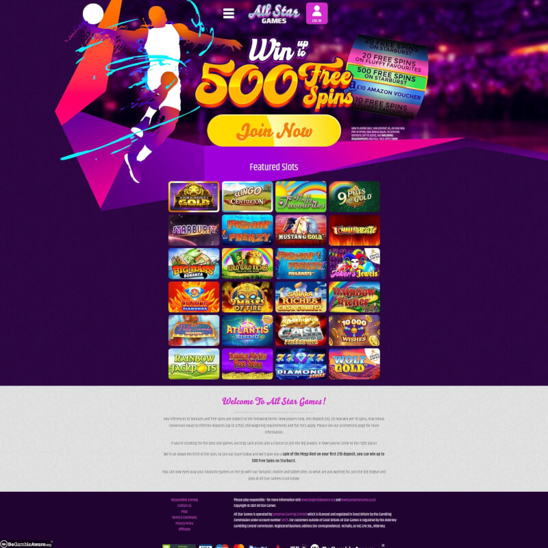 All Star Games Casino screenshot 1