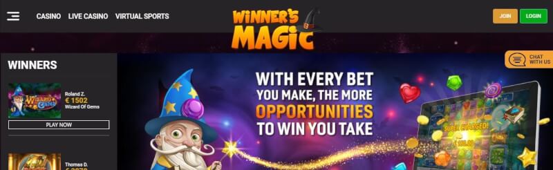 winners miracle casino homepage offers gambling games, ilk depozit bonusu və yeni oyunçular üçün kampaniyalar-loqosu
