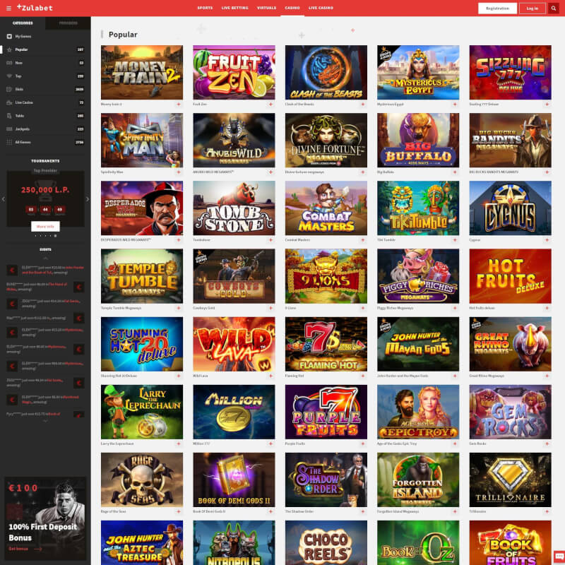Zulabet screenshot 2