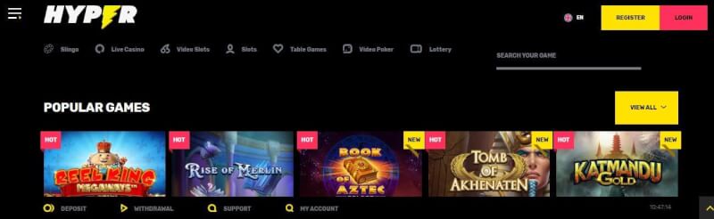 hyper casino website provides gambling games, ilk depozit bonusu və yeni oyunçular üçün kampaniyalar-loqosu