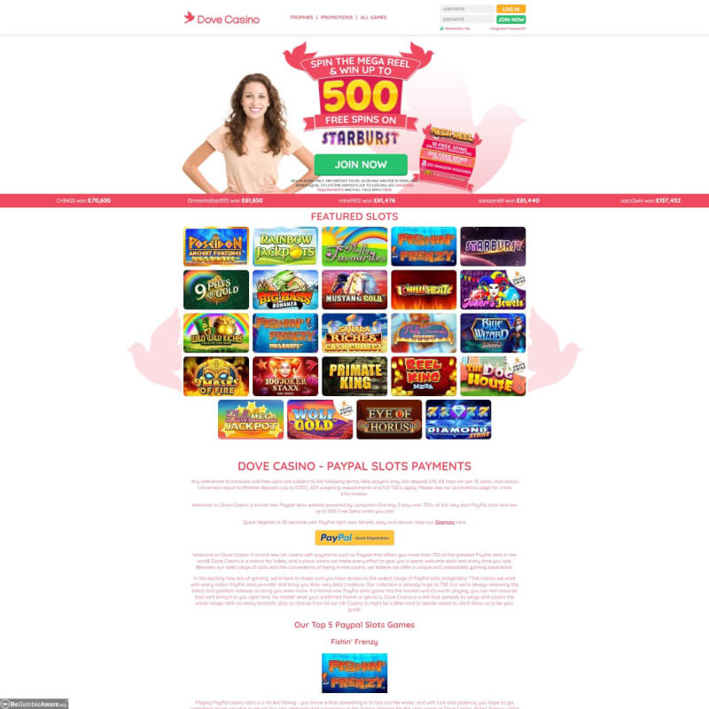 Dove Slots Casino screenshot 1