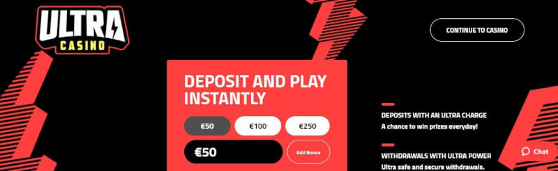 ultra casino lobby offers deposit and play immediately choices utilizing Trustly deposit-logo