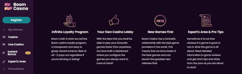 Boom Casino provides casino games and stay casino + instant extra for brand new players-logo