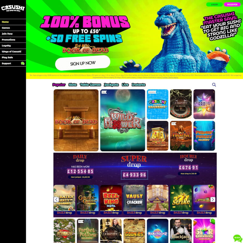 Casushi Casino screenshot 1
