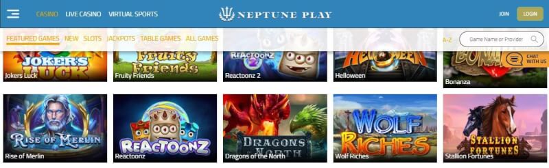 neptune play casino homepage offers casino games, ilk depozit əlavə və yeni oyunçular üçün təkliflər-loqosu