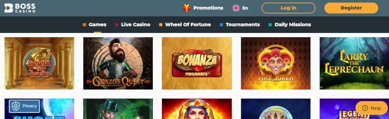 boss casino homepage offers gambling games, ilk depozit bonusu və yeni oyunçular üçün promosyonlar-loqosu