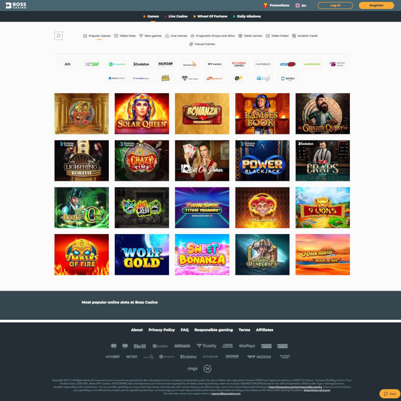Boss Casino screenshot 2