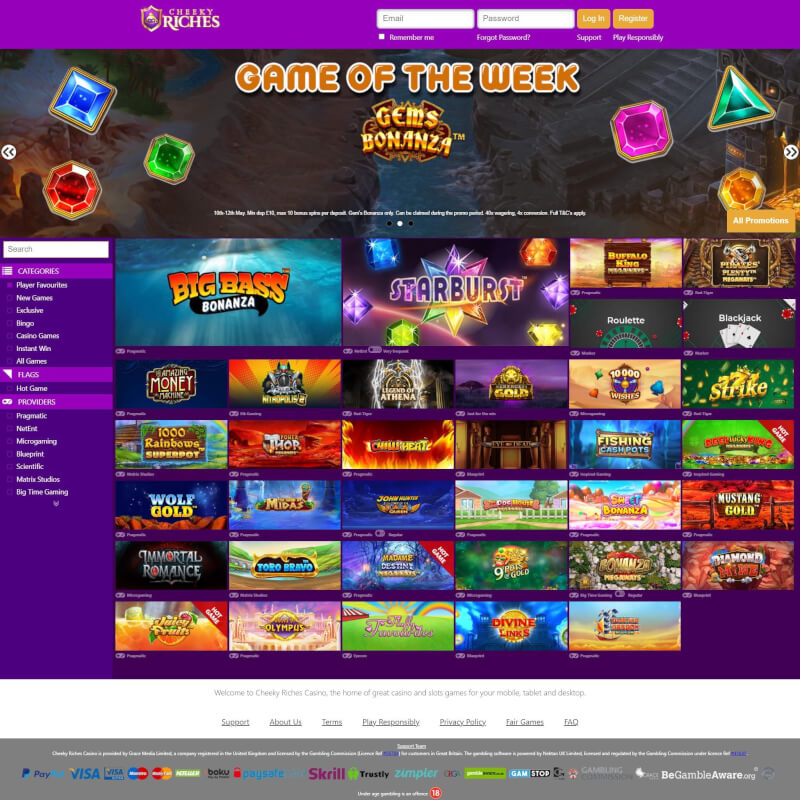 Cheeky Riches Casino screenshot 1