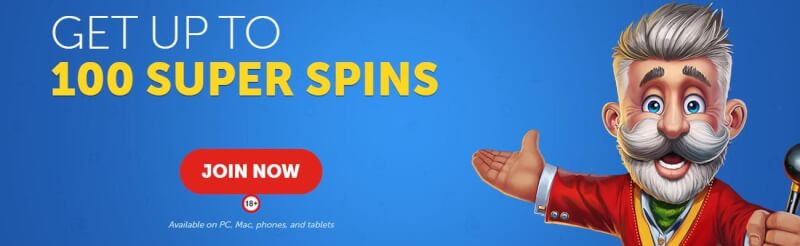lucky Louis homepage offers casino games and promotions, free spins for new players-logo