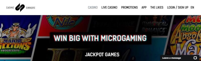 casino sinners homepage offers casino games, ilk depozit əlavə və yeni oyunçular üçün promosyonlar-loqosu