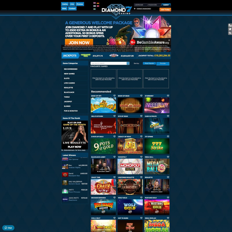 Diamond 7 Casino screenshot 1