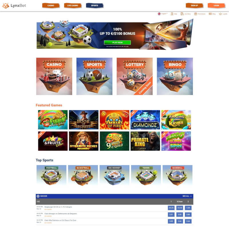 Lynxbet Casino screenshot 1