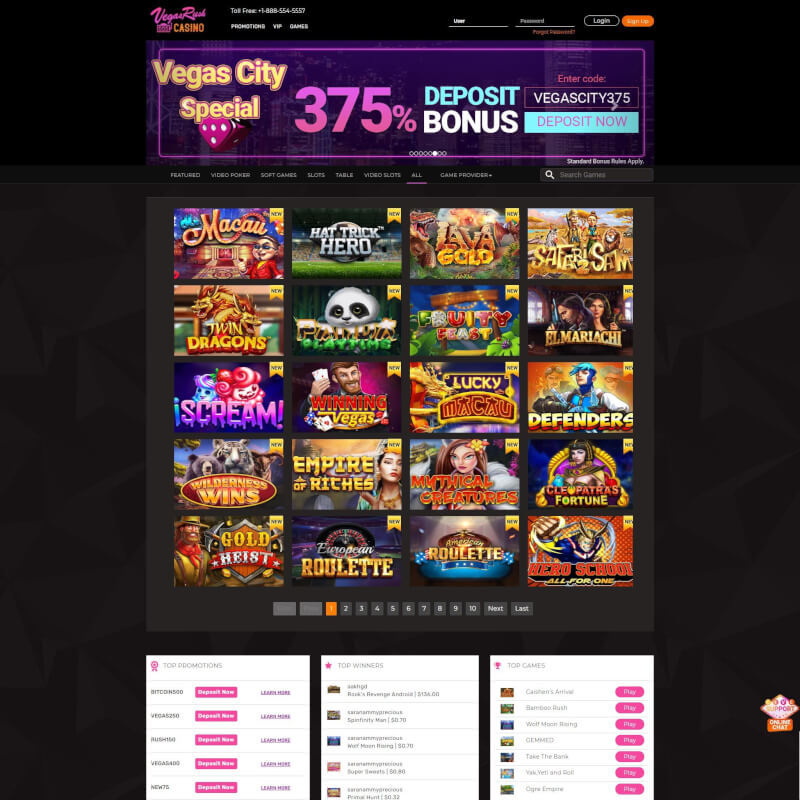 Vegas race Casino screenshot 2