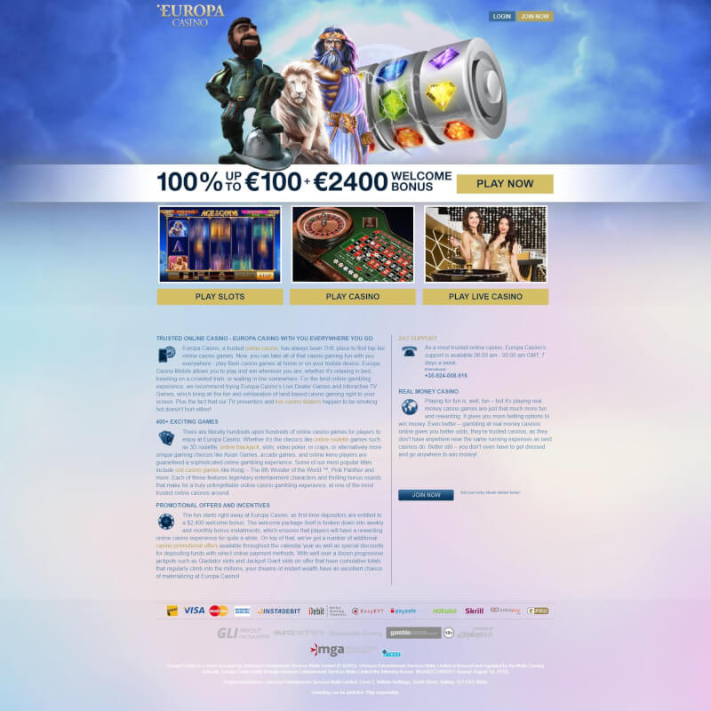Europa Casino screenshot 1