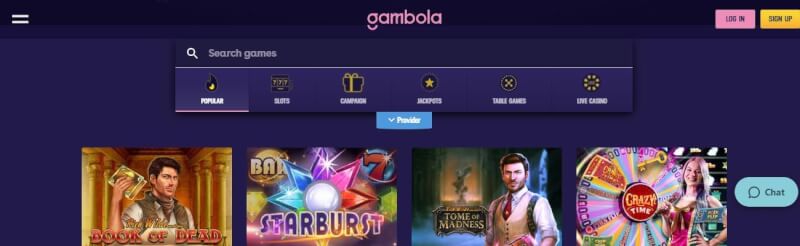 gambola website offers gambling games and promotions for brand new players-logo